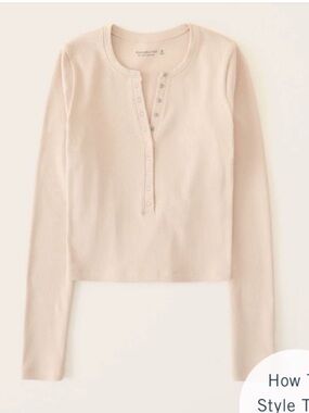 Abercrombie Long Sleeve Seamless Rib Henley